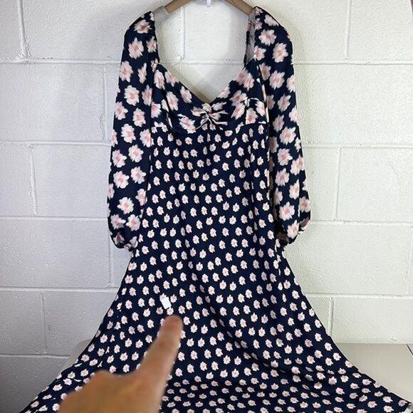 RTR Sachin & BabiMelody Dress Navy/Pink Floral sz4 midi printed sundress - Picture 7 of 10